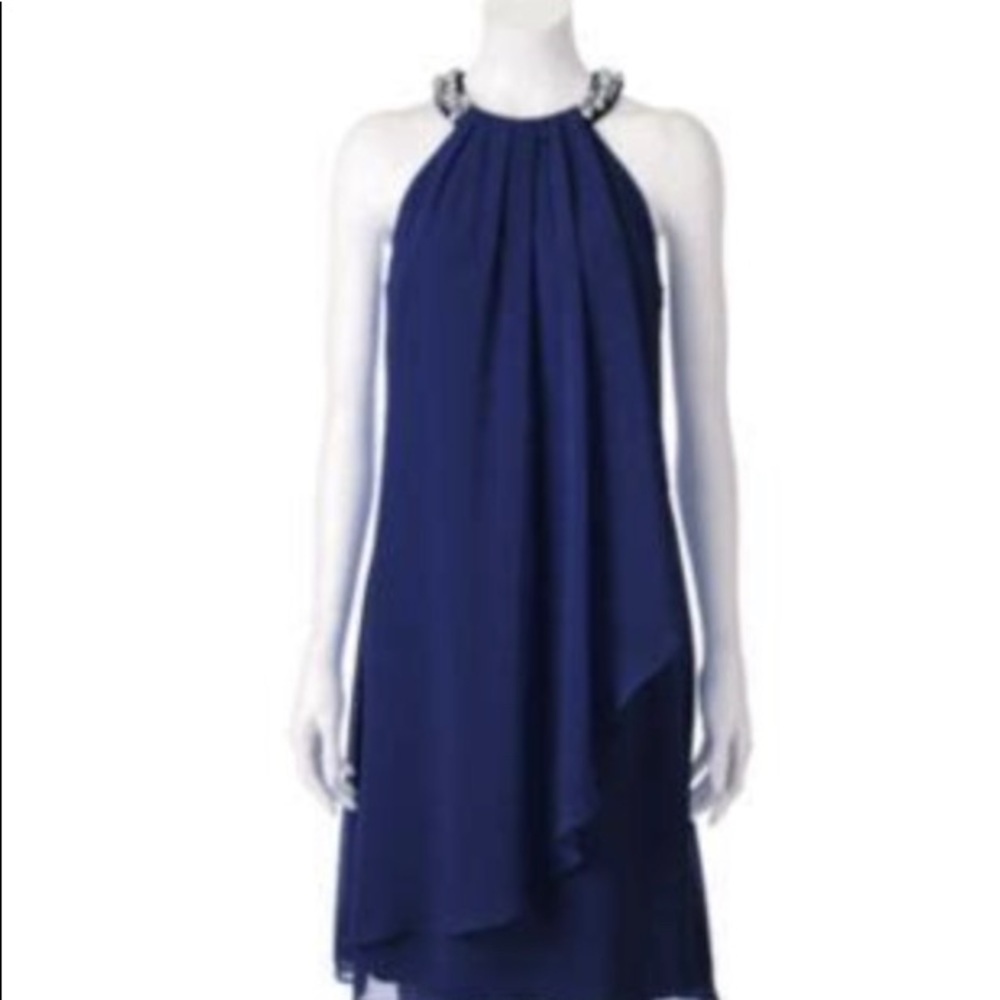 Elegant layered semi formal dress with jewels